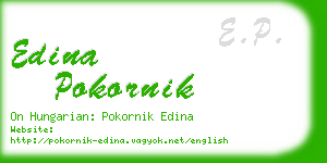 edina pokornik business card